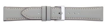Grey Leather Watch Strap with Contrast Stitching