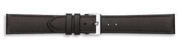Black waterproof leather watch strap with gold buckle