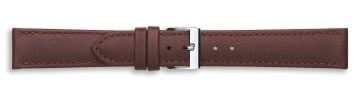Brown waterproof leather watch strap with gold buckle