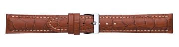 Padded Alligator Print Italian Leather Watch Strap