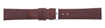 Brown camel print embossed leather watch strap with silver buckle 