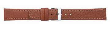 Camel Print Leather Watch Strap with Stitching