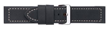 Parallel Aniline Leather Watch Strap with Stitching