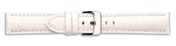 White genuine alligator skin watch strap with silver buckle