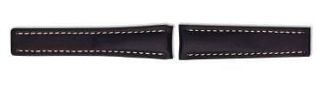 Black leather watch strap without buckle
