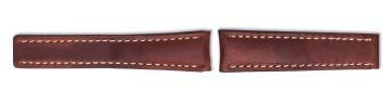 Brown leather watch strap without buckle