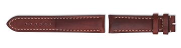 Brown leather watch strap without silver buckle