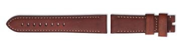 Brown leather watch strap without silver buckle