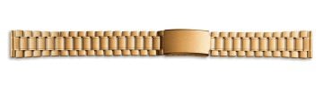 PVD gold plated stainless steel watch strap