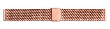Stainless steel PVD rose gold plated mesh watch bracelet