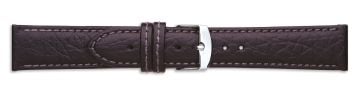Black camel print leather watch strap with silver buckle