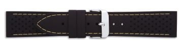 Perforated Stitched Dustproof Silicone Watch Strap