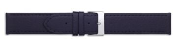Blue vegan leather watch strap with silver buckle