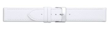 White vegan leather watch strap with silver buckle