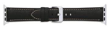 Italian Leather Strap with Cream Stitching for Apple Watch