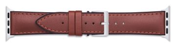Silicone Lined Soft Leather Watch Strap for Apple Watch