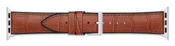 Silicone Lined Alligator Print Leather Strap for Apple Watch