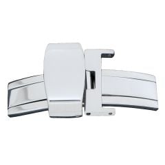 Silver deployment watch clasp