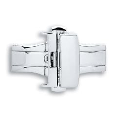 Silver deployment watch clasp